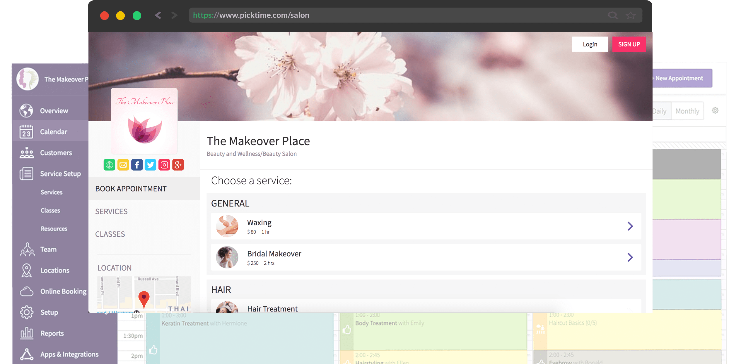 Picktime Booking Page Demo