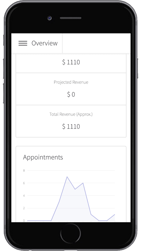 Picktime - Mobile Dashboard with graphs